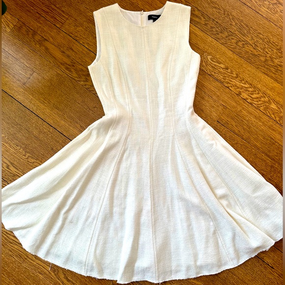Theory Ivory Linen A-Line Dress - Picture 2 of 10